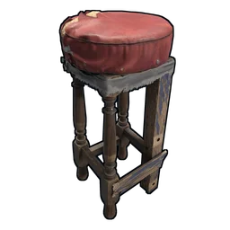 Wooden Bar Stool Rust Item