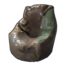 Leather Beanbag Seat Rust Item