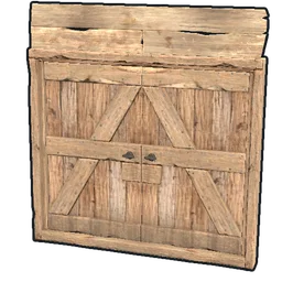 Wood Double Door Rust Item