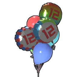 Clump of Mixed Balloons Rust Item