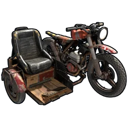 Motorbike With Sidecar Rust Item