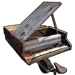 Wheelbarrow Piano Rust Item