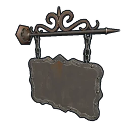 Two Sided Ornate Hanging Sign Rust Item