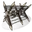Barbed Wooden Barricade Rust Item